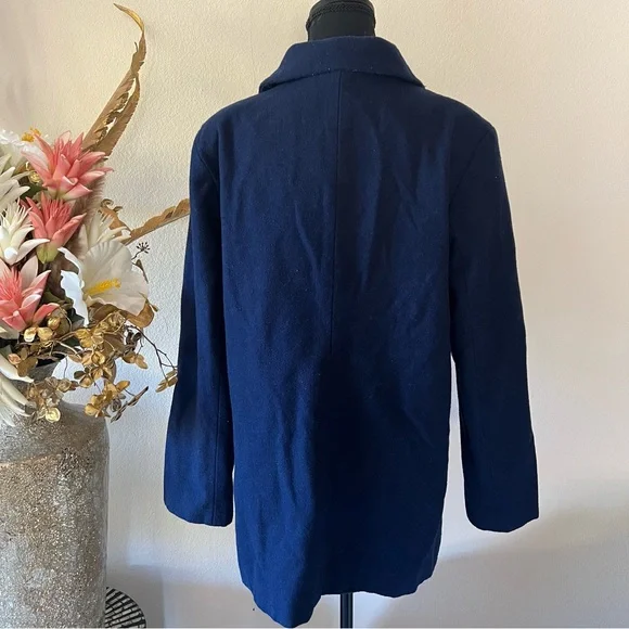 Old Navy Deep Blue Double Breasted Wool Coat - Picture 5 of 12